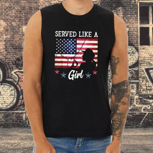 Athletic Tank Top Served Like A Girl Female Combat Veterans Day 1