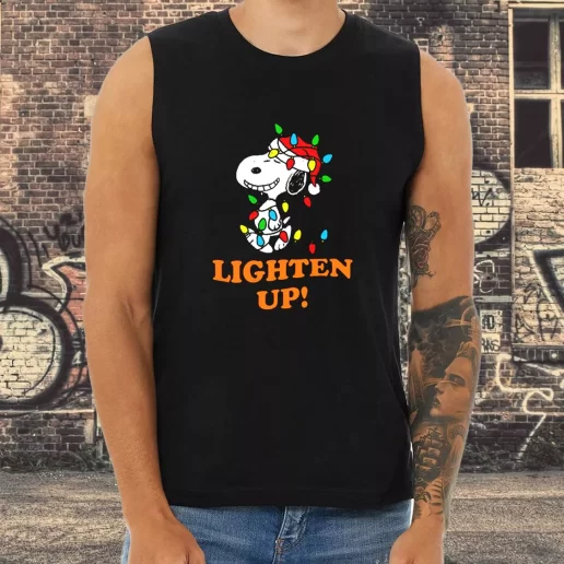 Athletic Tank Top Snoopy Christmas Lighten Up Xmas Shirt Idea 1
