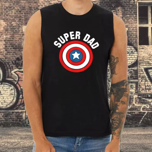 Athletic Tank Top Super Dad Captain America Shield Dad Gifts From Son 1