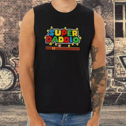 Athletic Tank Top Super Daddio Mario Style Dad Gifts From Son 1