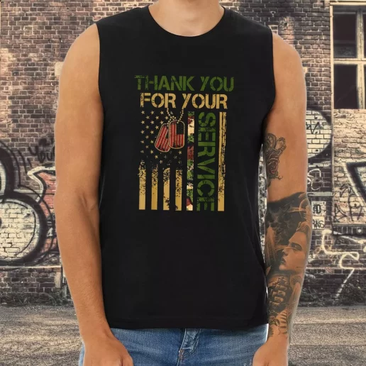 Athletic Tank Top Thank You for your Service US Combat Veterans Day 1