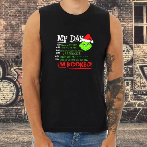 Athletic Tank Top The Grinch My Day Im Booked Xmas Shirt Idea 1