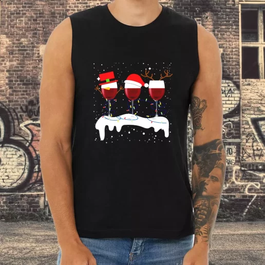 Athletic Tank Top X Mas Santa Wine Glass Xmas Shirt Idea 1