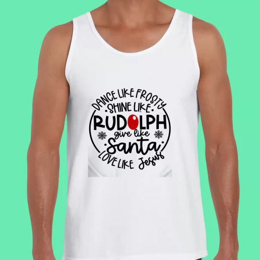 Beach Tank Top Dance Like Frosty Shine Like Rudolph Give Like Santa Funny Christmas Gift 1