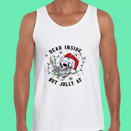 Beach Tank Top Dead Inside But Jolly Af Funny Christmas Gift 1