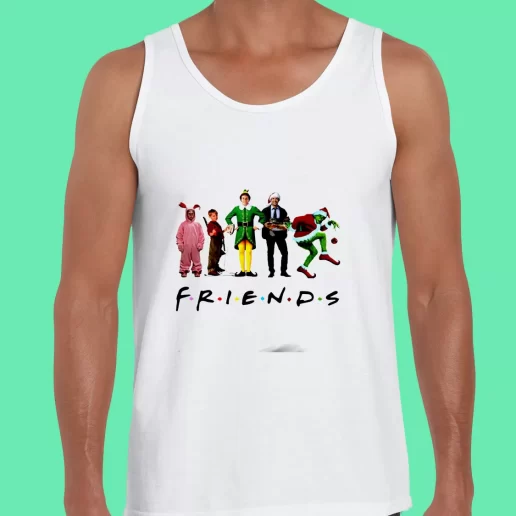 Beach Tank Top Friends Christmas Movie Watching Funny Christmas Gift 1