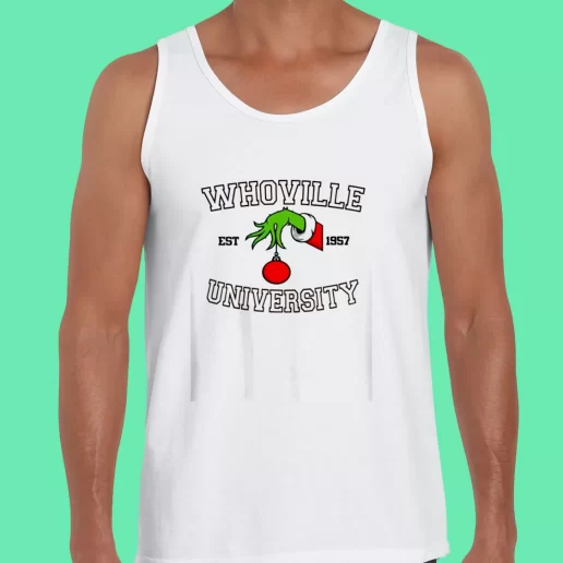 Beach Tank Top Grinch Whoville University Est 1957 Funny Christmas Gift 1