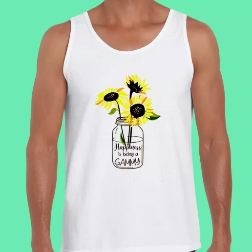 Beach Tank Top Happiness Is Being Gammy Life Sunflower Earthday Gifts 1