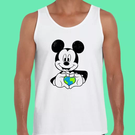 Beach Tank Top Mickey Holding Earth Earthday Gifts 1