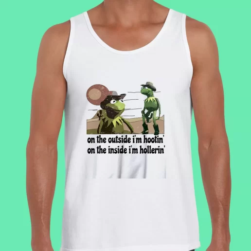 Beach Tank Top On The Outside Im Hootin On The Inside Im Hollerin Funny Christmas Gift 1