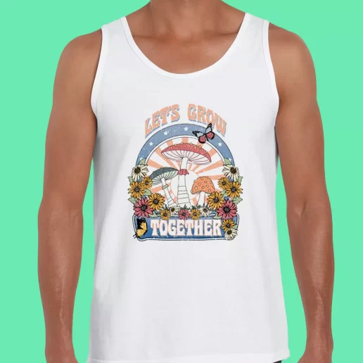 Beach Tank Top Plants Lets Grow Together Sublimation Earthday Gifts 1