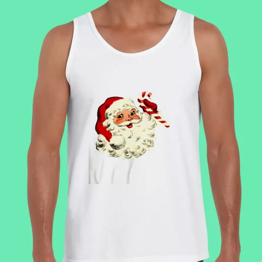 Beach Tank Top Retro Santa Design Funny Christmas Gift 1