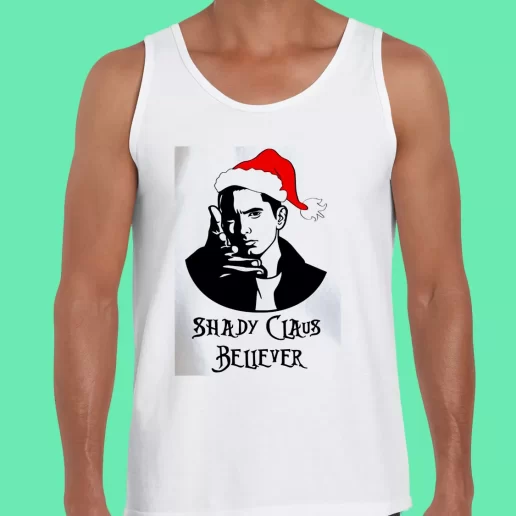 Beach Tank Top Shady Claus Believer Funny Christmas Gift 1