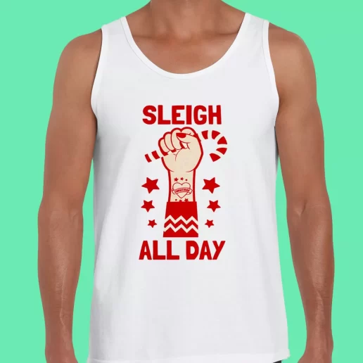 Beach Tank Top Sleigh All Day Funny Christmas Gift 1