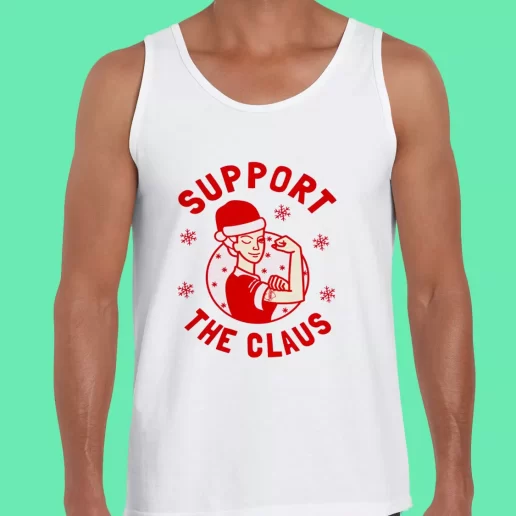 Beach Tank Top Support The Claus Funny Christmas Gift 1