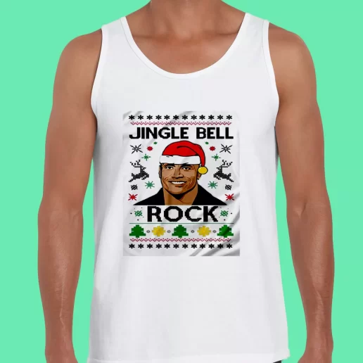 Beach Tank Top The Rock Jingle Bell Rock Funny Christmas Gift 1