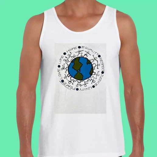 Beach Tank Top Vintage Justice Equality Unity Peace Earth Earthday Gifts 1