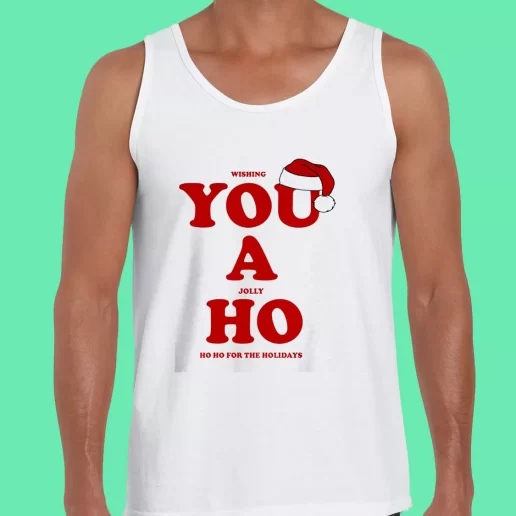 Beach Tank Top Wishing You A Jolly Ho Funny Christmas Gift 1