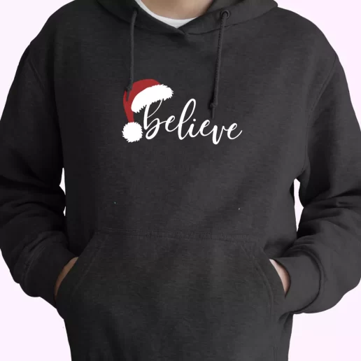 Believe Santa Hat Hoodie Xmas Outfits 1