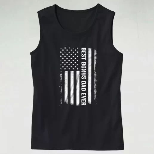 Best Bonus Dad Ever American Flag Dad Gym Tank Top 1