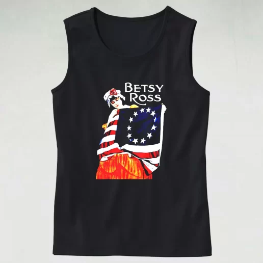 Betsy Ross American Flag 1776 Art Army Tank Top 1