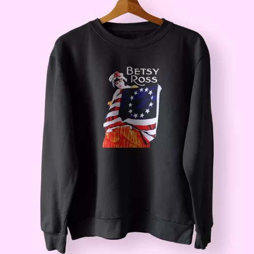 Betsy Ross American Flag 1776 Art Holiday Sweatshirt 1