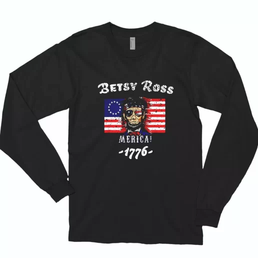 Betsy Ross American Victory 1776 Abraham Lincoln Combat Long Sleeve T Shirt 1