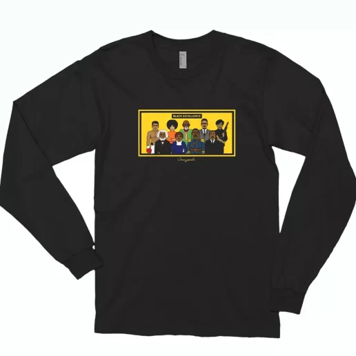 Black Excellence Ali Frederick Douglass Angela Davis Harriet Tubman Sebi Malcolm X Martin Luther King MLK Long Sleeve T Shirt 1