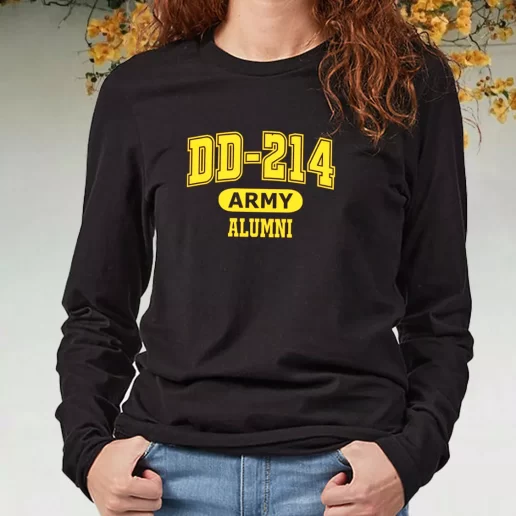 Black Long Sleeve T Shirt DD 214 Army Alumni Navy Veterans Day Gifts 1