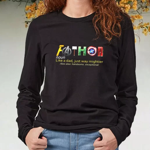 Black Long Sleeve T Shirt Fathor Noun Like A Dad DIY Father Day Gift 1