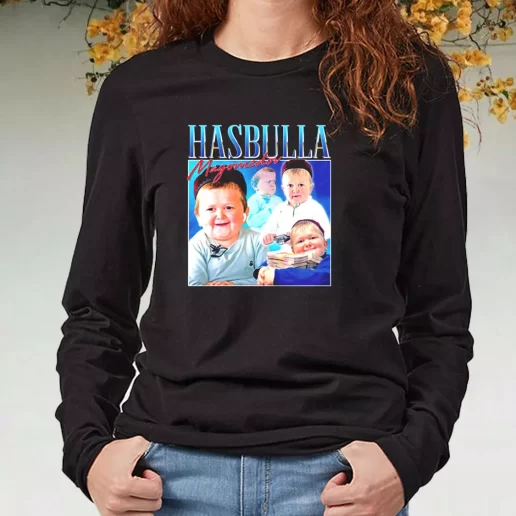 Black Long Sleeve T Shirt Hasbulla Magomedov Homage TV Icon Xmas Present 1