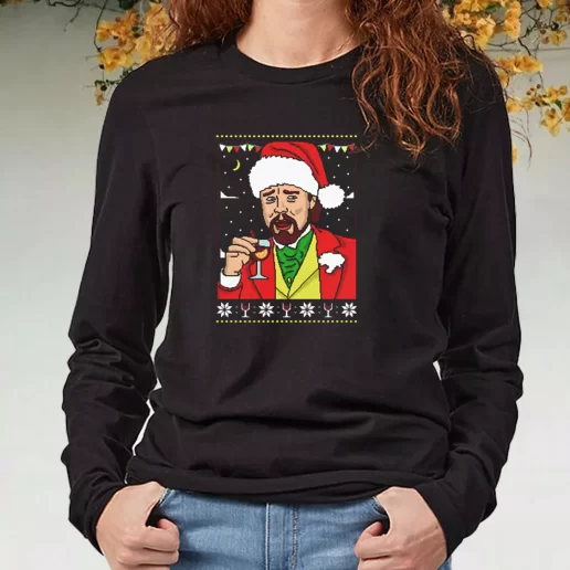 Black Long Sleeve T Shirt Leonardo DiCaprio Meme Christmas Xmas Present 1
