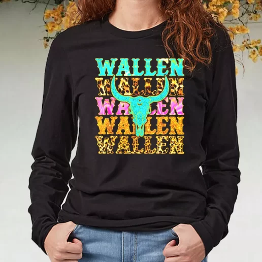 Black Long Sleeve T Shirt Morgan Wallen Symbol 1