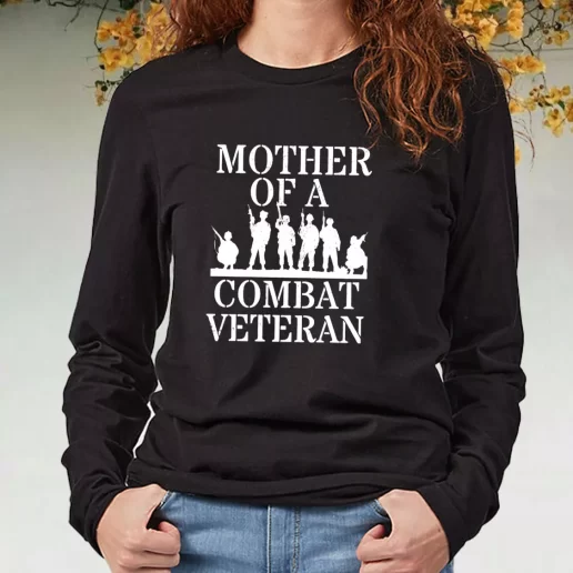 Black Long Sleeve T Shirt Mother of a Combat veteran Navy Veterans Day Gifts 1