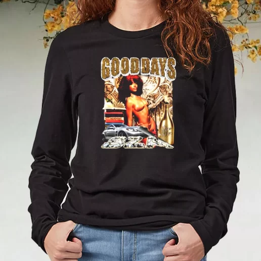 Black Long Sleeve T Shirt SZA Good Days Rich 1