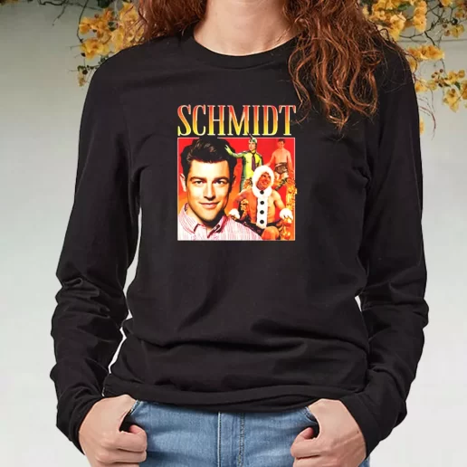 Black Long Sleeve T Shirt Schmidt Homage TV Icon Xmas Present 1