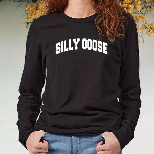 Black Long Sleeve T Shirt Silly Goose College Academy 1