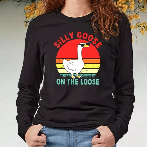 Black Long Sleeve T Shirt Silly Goose On The Loose 1