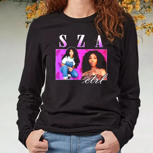 Black Long Sleeve T Shirt Sza CTRL Retro Vintage Hip Hop 1