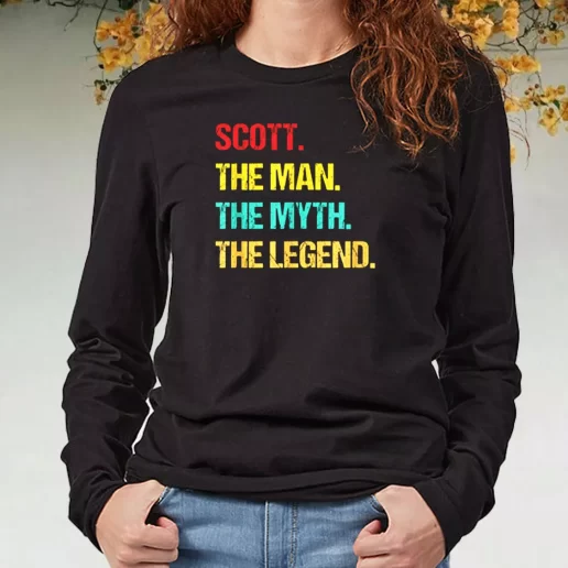 Black Long Sleeve T Shirt Travis Scott The Man The Myth The Legend 1