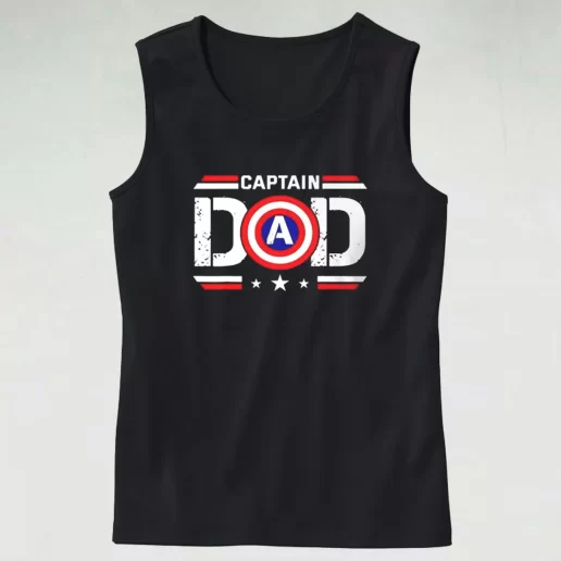 Captain Dad Superhero Dad Gym Tank Top 1