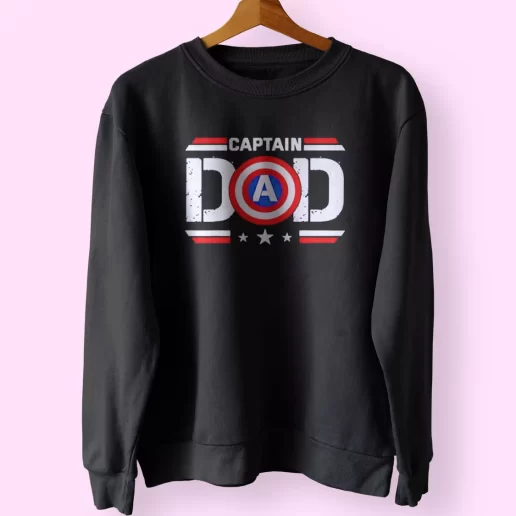 Captain Dad Superhero Funny Father Day Sweatshirt 1