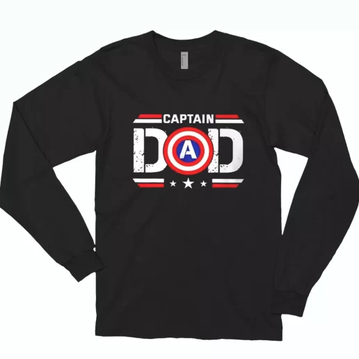 Captain Dad Superhero Long Sleeve T Shirt Gift 1