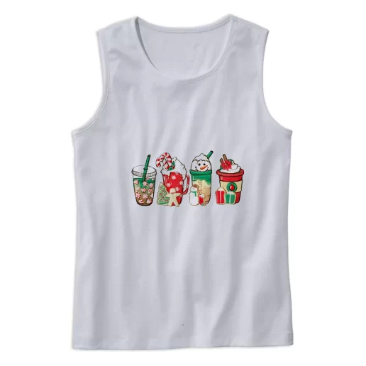 Christmas Snowman Latte Coffee Lover Gym Christmas Tank Top 1