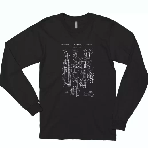 Clarinet Patent Trendy Long Sleeve T Shirt 1