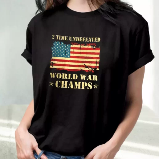 Classic T Shirt 2 Time Undefeated World War Champs Outfits For Veterans Day 1