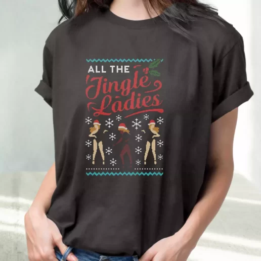 Classic T Shirt All The Jingle Ladies Ugly Christmas Cute Xmas Shirts 1