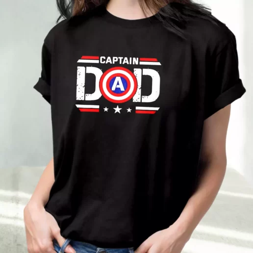 Classic T Shirt Captain Dad Superhero Amazing Father Day Gift 1