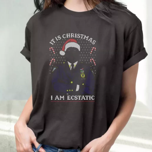 Classic T Shirt Christmas Captain Raymond Holt I Am Ecstatic Cute Xmas Shirts 1