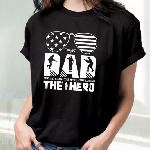 Classic T Shirt Dad The Veteran And My Hero Outfits For Veterans Day 1